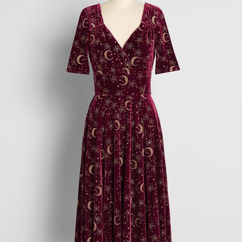 Modcloth Celestial Velvet Dress
